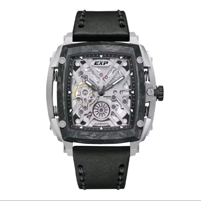 Jam Tangan Pria Original EXP Expedition E3008M Limited Edition Automatic Carbon Titanium Purple Dial