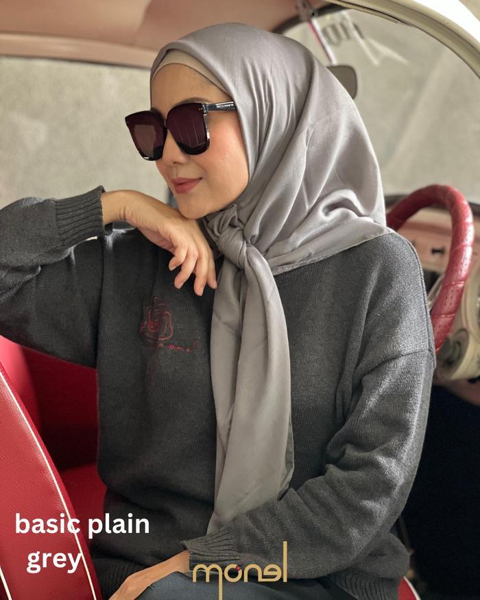 Skyshop Hijab Basic Plain Scarf Series polosan By Monel Bahan Voal Premium Size 115 x115cm Kerudung 