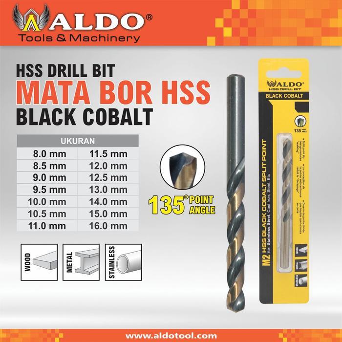 MATA BOR BLACK COBALT UKURAN 8.0 - 16.0 MM MERK ALDO