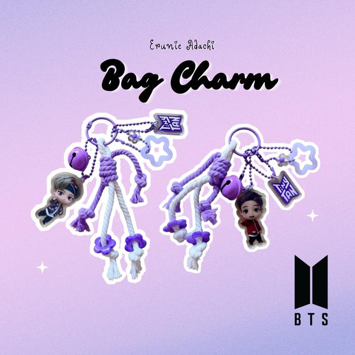 Erunie Adachi BTS Tiny Tan Bagcharm, Gantungan Tas BTS, BTS fanmade, Fan Merchandise, Tiny Tan