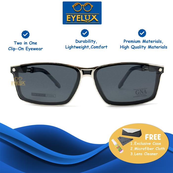 GNA CLIPON UV POLARIZED / GNA M-5547 / 55-16 / Frame Kacamata GNA Eyewear ORIGINAL