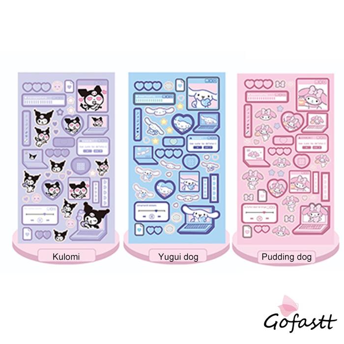 Kuromi Cinnamoroll Flash Diy Stiker Akun Tangan Akun Kartun Bahan Set-G