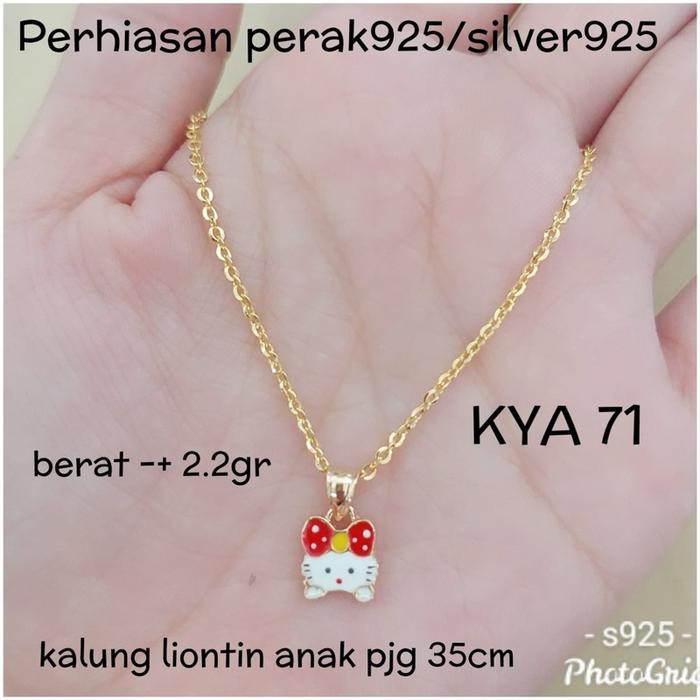 Kalung anak perak 925 lapis emas kuning