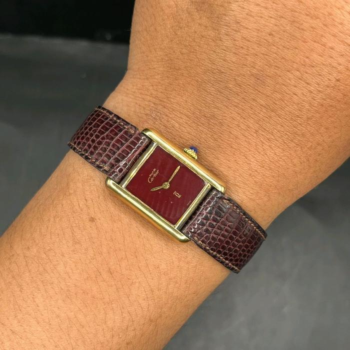 Cartier Tank Dial brugundy