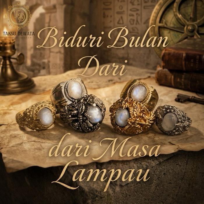 [COD] BIDURI BULAN The Royal Blue Moon - Biduri Air Laut Moonstone Natural 100% ORI - Dim 8x10 - Tit