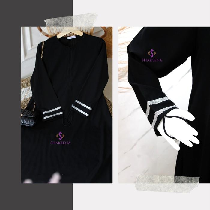 Gamis set Jet black free cadar bandana - Gamis Saja, M