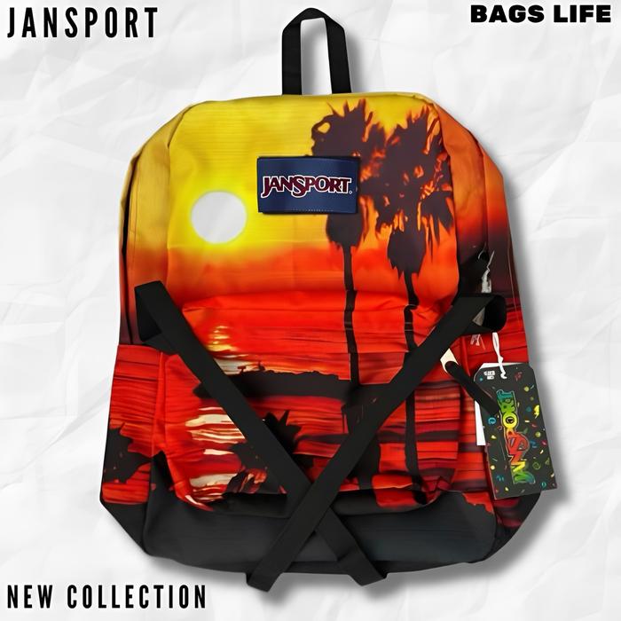 BAGS LIFE - TAS JANSPORT SUNSET BACKPACK ORIGINAL SUPERBREAK - JANSPORT TROPICAL BEACH - TAS RANSEL 