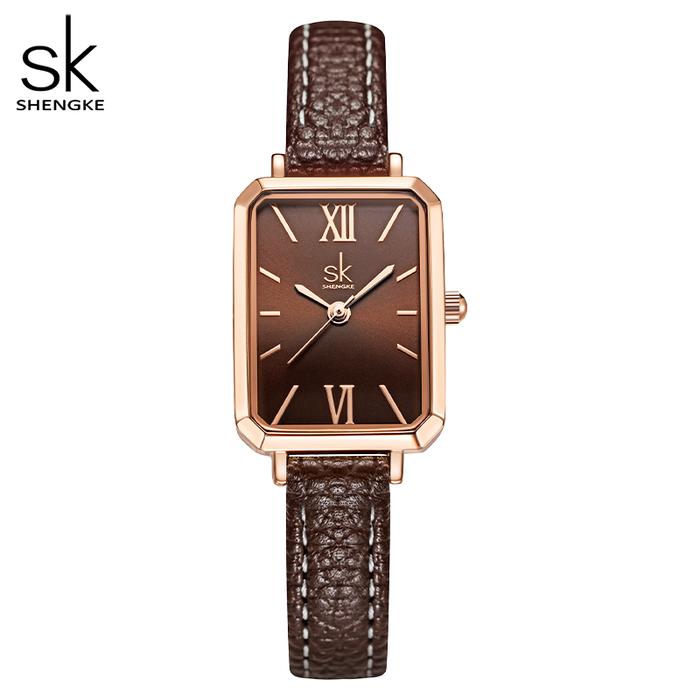 Shengke Brand Women Watches SK Fashion Square Ladies Quartz Watch
