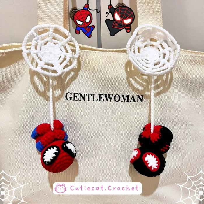 Spiderman Crochet Keychain Amigurumi