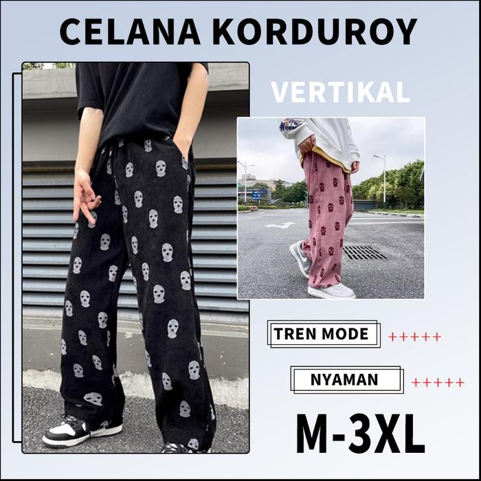 Celana corduroy celana panjang celana snsb baggy pants pria dirty pants Straight pants