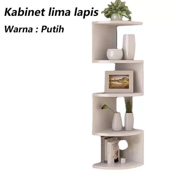 SETENGAH LINGKARAN Rak Sudut Ruang Tamu Rak Buku Dinding Sudut Rak Dinding Sudut | Hot Item - Putih