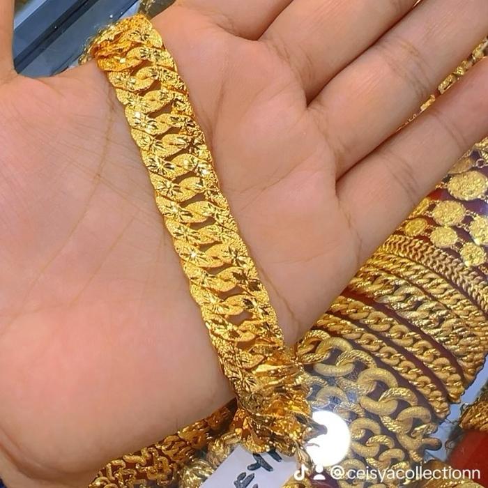 Gelang rantai sisik naga lapis emas