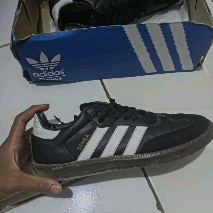 Adidas Samba Sepatu Kasual Pria Wanita Hitam Putih Original
