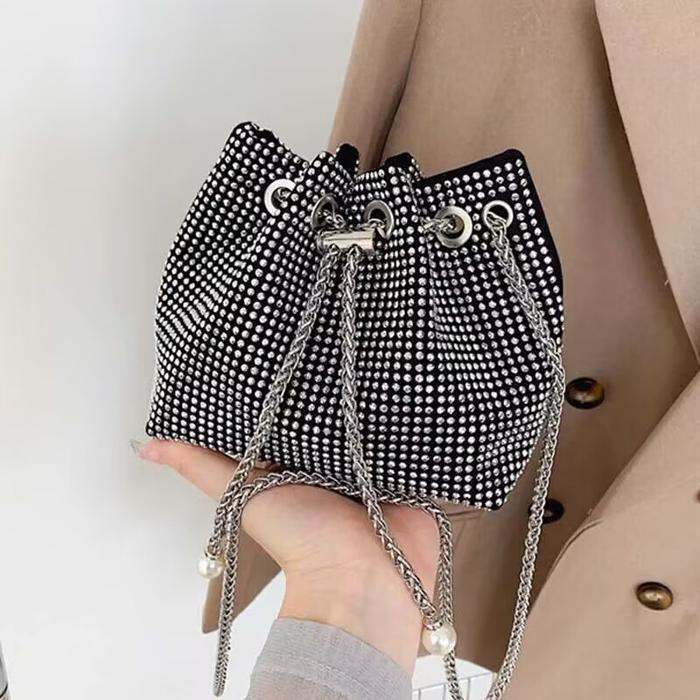 974 TAS WANITA SLINGBAG SERUT PESTA FASHION  MOTIF Manik BLINk Bling mini selempang