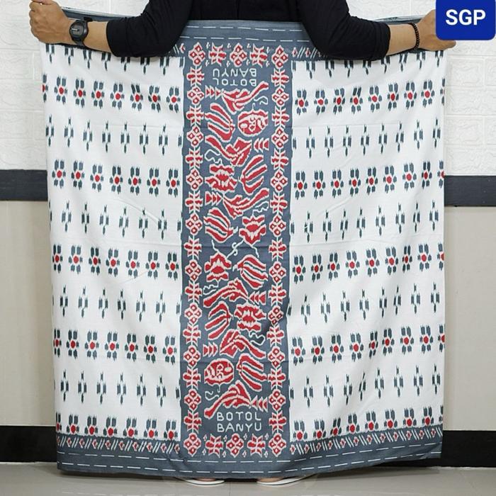 SARUNG GOYOR BOTOL BUNGA ABU MERAH
