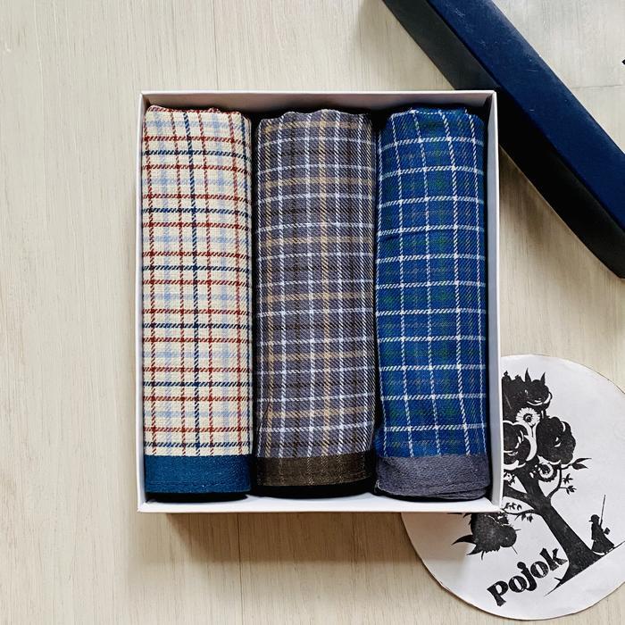 MURAH (3pc) Sapu tgn pria dewasa Pier Karting // Sapu tangan branded bermotif Setrip Pocket Square