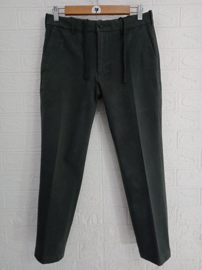 Celana Ankle Katun Chino UNIQLO 68-76cm Original (Preloved) Olive C-484
