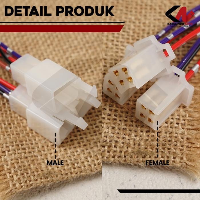 Ready Stok Soket Sambung 4 Pin Kecil / Mini Socket Kabel Konektor Mobil Motor (1 Set) Store.Id