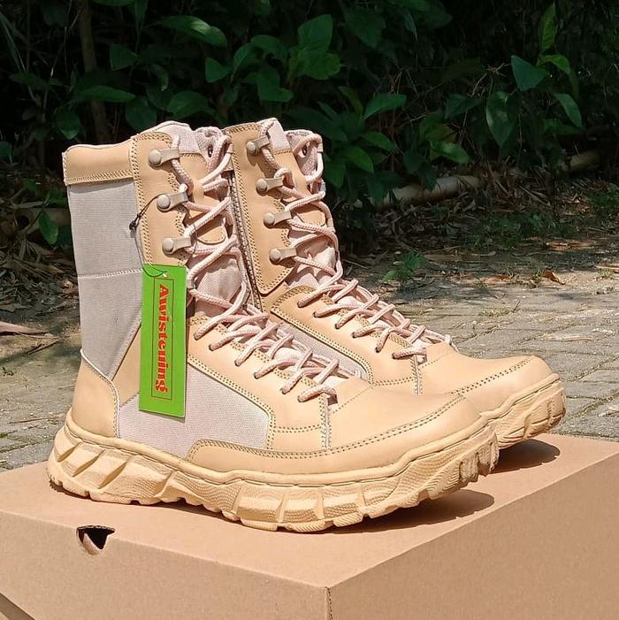 awisteuing sepatu PDL KREM tagana satpol-pp asn kulit asli