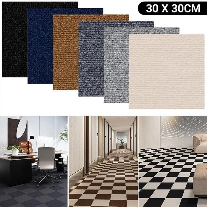 Karpet Tile Kantor Adhesive Polos DIY Puzzle Carpet Karpet Tile Brudu Polos Adhesive DIY Karpet Lant