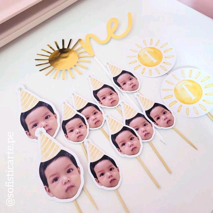 1 set cake toppers muka custom / cake toppers ulang tahun custom