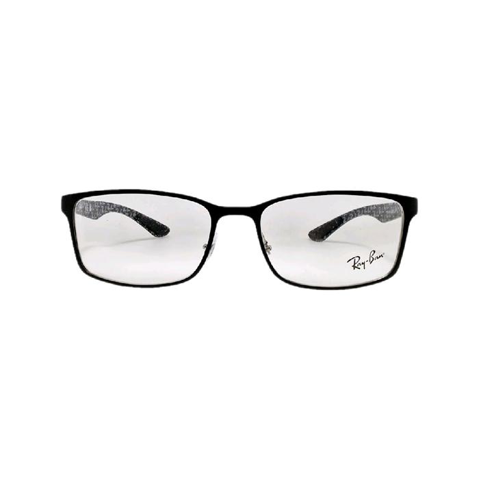 Frame Kacamata Rayban RB8424 2997 55-18-145 Matte Black On Silver Fiber Carbon Original
