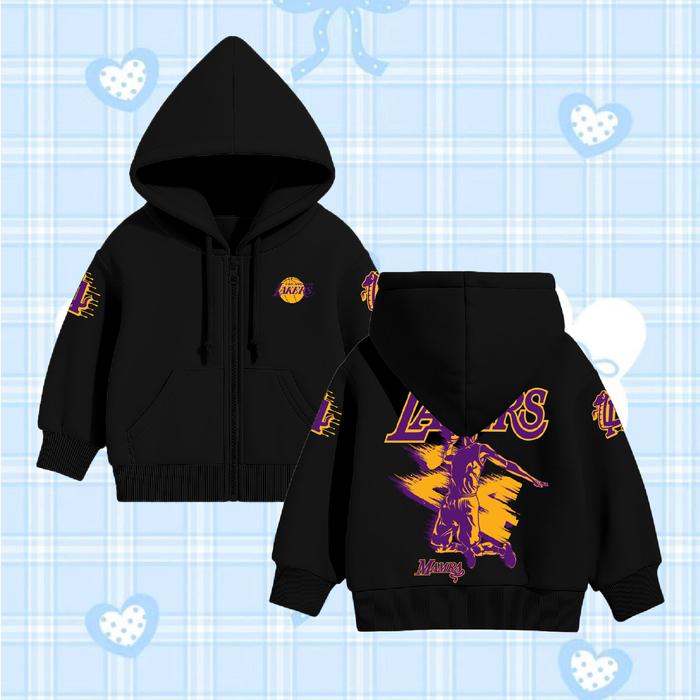 Hoodie Anak Zipper [Jungji] Sablon Dtf Mamba Lakers Anak Laki-Laki - Perempuan Umur 4-15 Tahun / Jak
