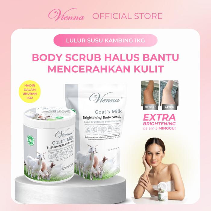 【Best Seller】Vienna Goat's Milk Body Scrub - Lulur Susu Kambing Brightening & Moisturizing 1KG