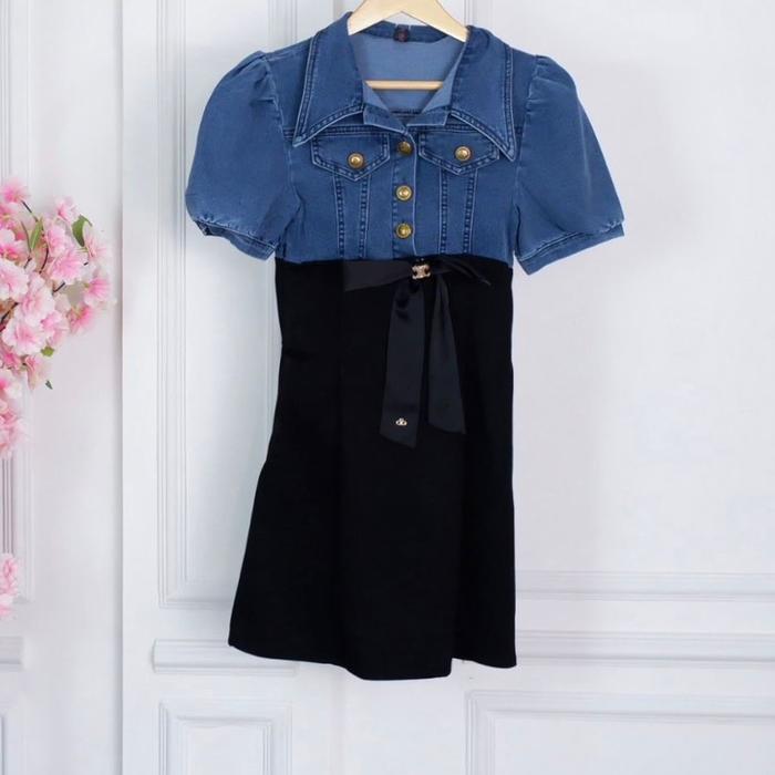 DRESS DENIM KOMBINASI CELO