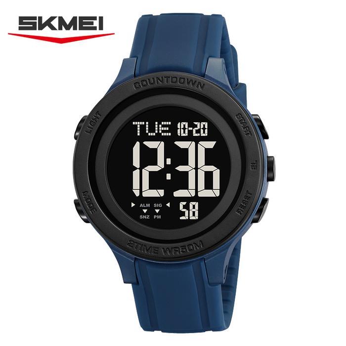 Jam Tangan Digital SKMEI 2458 DRAK BLUE Tahan Air 30 Meter dengan Garansi Resmi Toko