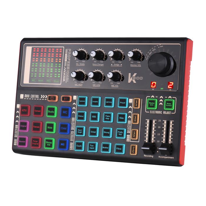 Muslady SK300 Live Sound Card External Voice Changer Audio Mixer