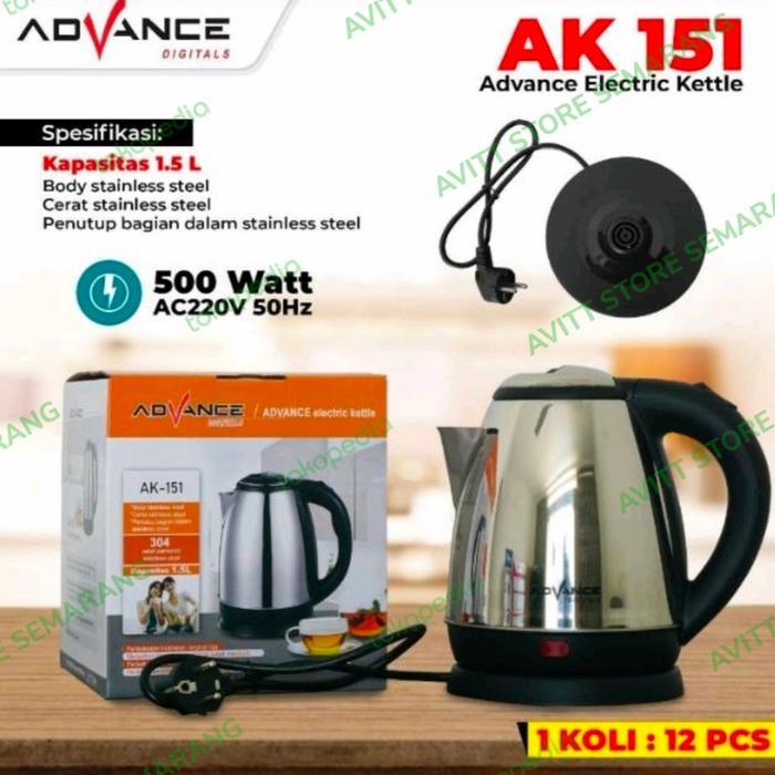 teko listrik stainless advance ak 151