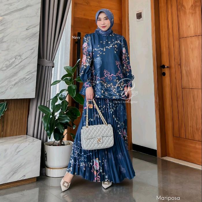 DYN - Mariposa Set DYN CLOTHINGLINE One Set Rok Silk Premium Muslim Wanita Setelan Dewasa Remaja Mot