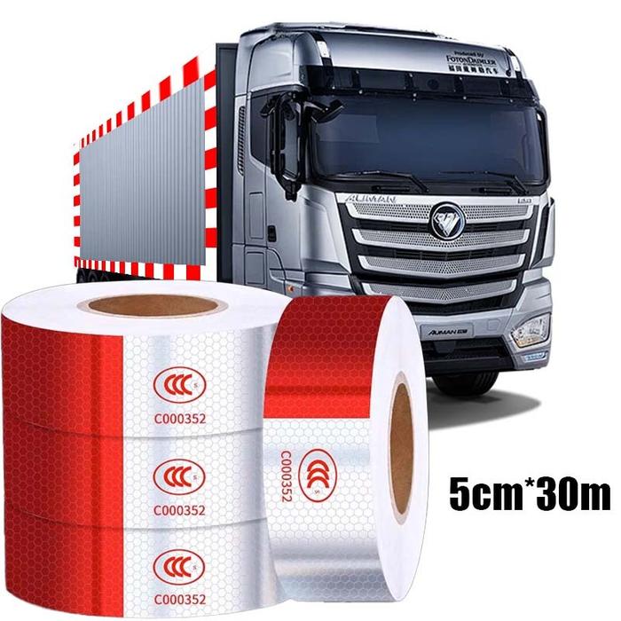 30M Stiker Reflektor Merah Putih Stiker Reflektif Utk Mobil Motor Truk Sticker Kir Dishub Sticker Re