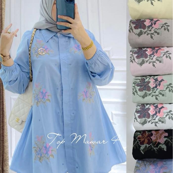 Winody top mawar  KEMEJA KATUN WINODY / KEMEJA TOP MAWAR WINODY / KEMEJA WINODY