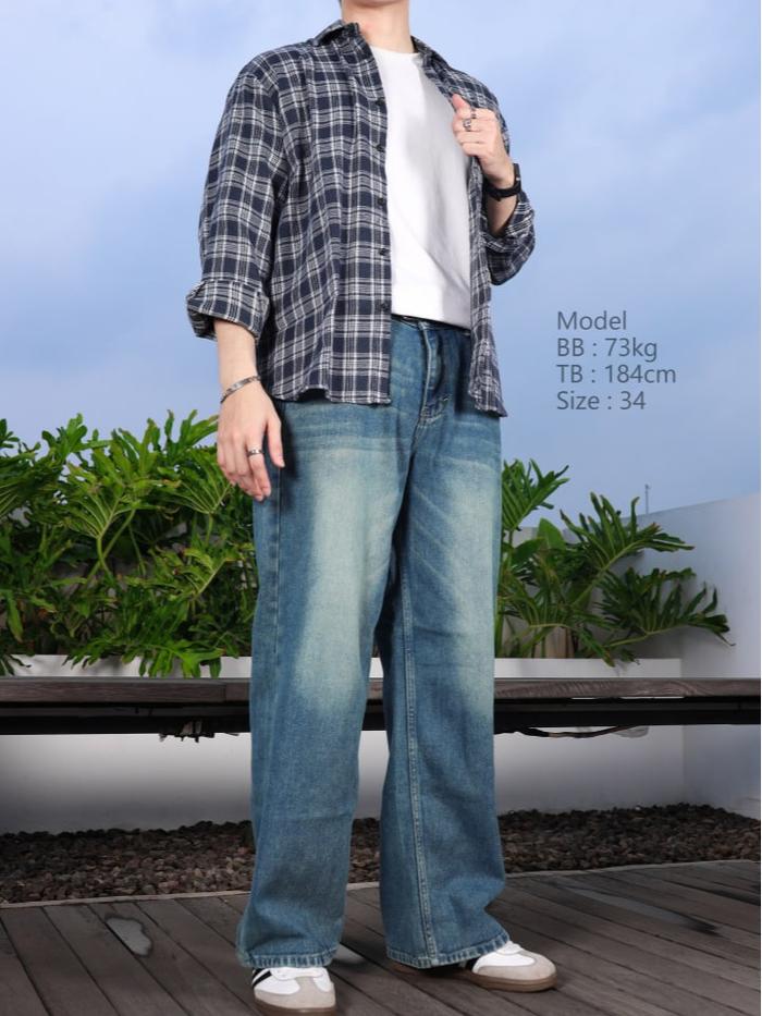 Weird Jeans - Baggy Buffalo Blue - Celana Jeans Panjang Pria Baggy Jeans Polos Nyaman