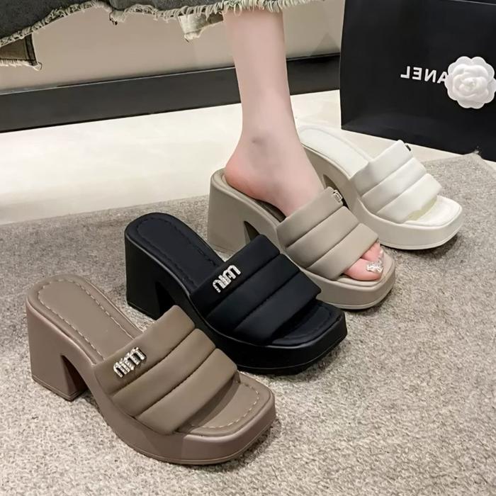 MP STORE - Sendal Wanita Fashion Casual / Pesta / Santai Model Slip On Simpel Matte Sintetis Premium