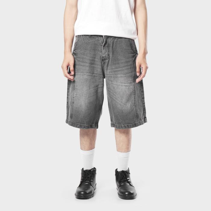 JACKNIM - Celana Jeans Pendek Unisex Jorts Denim Premium - Sevilla Grey