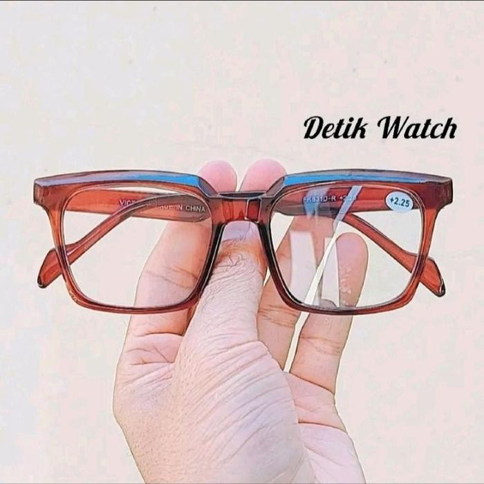 Kacamata Baca Kacamata Rabun Dekat Pria Dan wanita Frame Kotak Besar Uk +1.00 sd +3.00FK831D-T Free