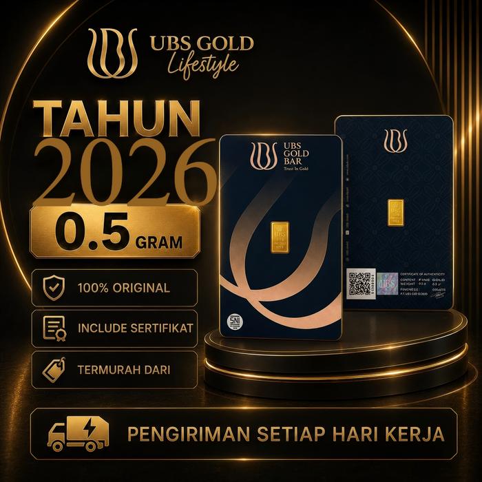 0.5 GR (GRAM) GOLDBAR/LOGAM MULIA/LM/EMAS BATANGAN UBS BERSERTIFIKAT - 0.5 g Retro