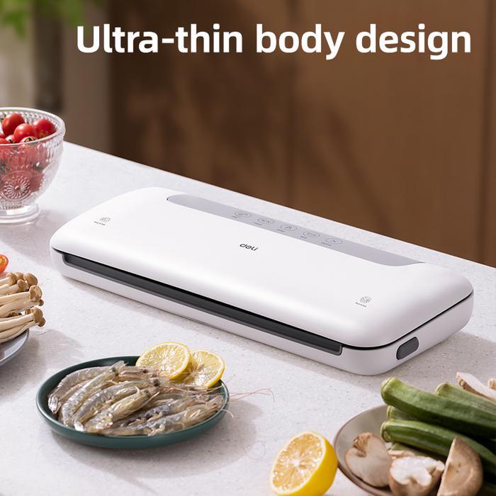 Deli Vacuum Sealer Mesin Vakum Makanan Basah Dan Kering Food Sealer Vs6070 Dengan Plastik Vakum Embo