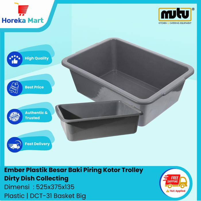 Ember Plastik Bak Troli Besar Kecil Trolley Piring Kotor Dirty Dish Collecting Mutu DCT-31
