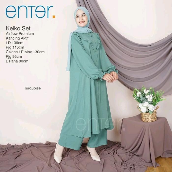 Setelan Super Jumbo Keiko Set Celana Polos Matt Airflow Premium Original Enter Sale Diskon
