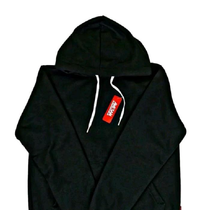 HOODIE PRIA AWESAM POLOS  HITAM/BIRU.