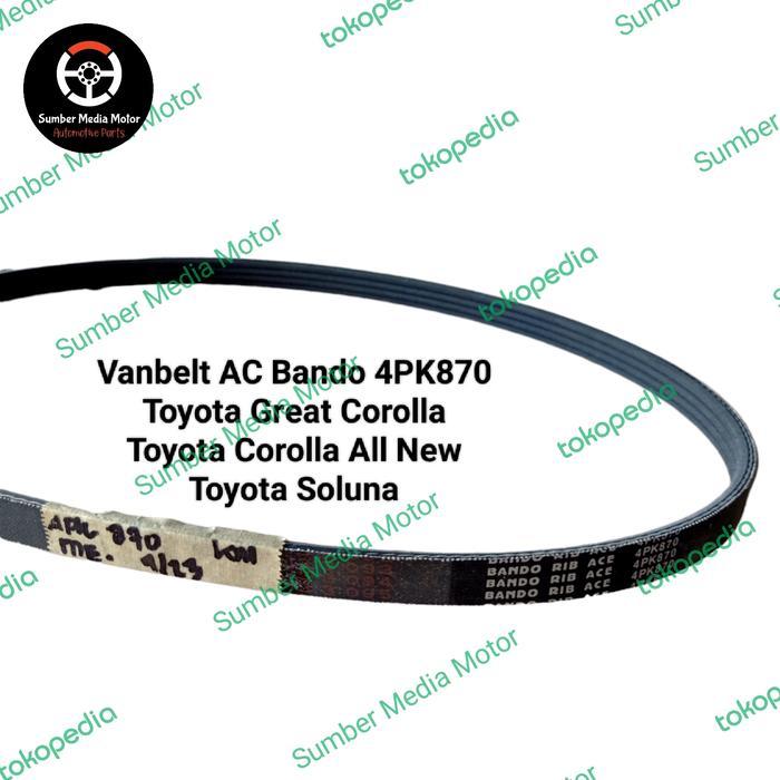 Bando Vanbelt AC 4PK870 Toyota Great Corolla, Corolla All New, Soluna KI1