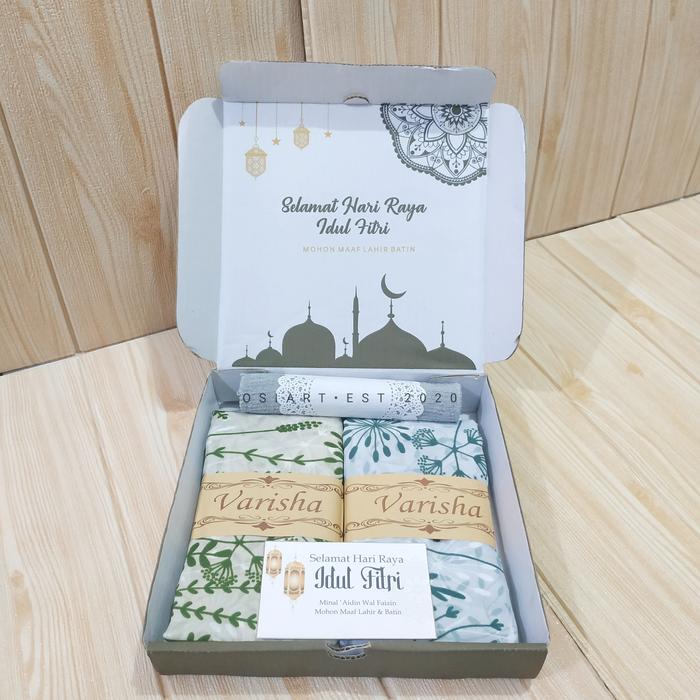 Hampers Jilbab Voal Premium Hijab Segi Empat Motif Inner Rajut Hempers Lebaran Hari Raya Idul Fitri 