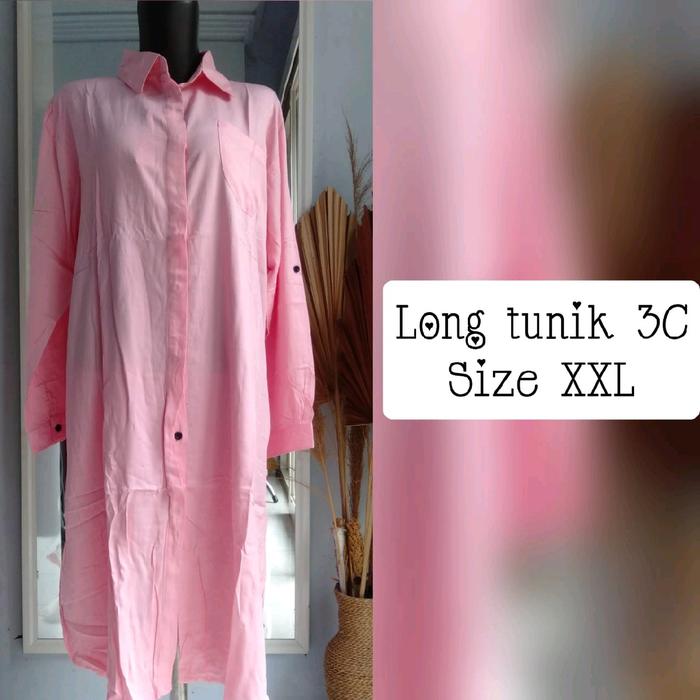Long Tunik polos wanita by 3C Katun