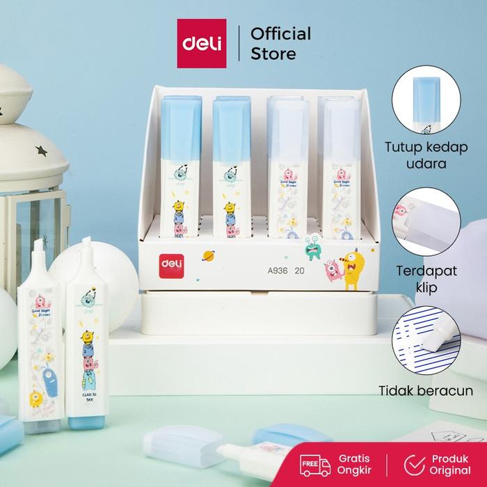 Deli Eraser for Erasable Pen / Penghapus Pulpen yang Bisa Dihapus, Ujung Miring Tidak Beracun A936