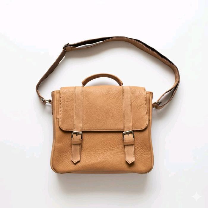 Vintage Postman Slingbag Bahan 100% Kulit Asli Unisex Tas Selempang Pria Wanita Kualitas Premium