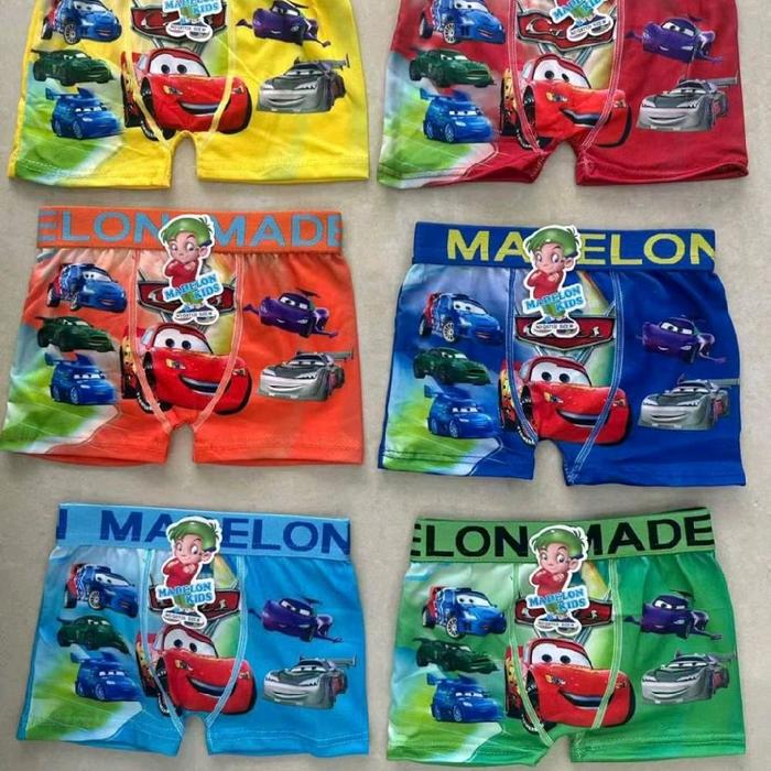isi 3,6 pcs.Madelon Kids Fashion Obral Pakaian Dalam Anak Cowo Boxer Anak Laki-laki Bahan Melar Lemb